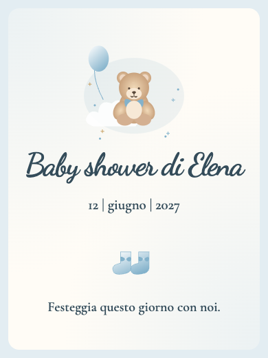 Invito digitale per baby shower: Baby shower acquerello blu