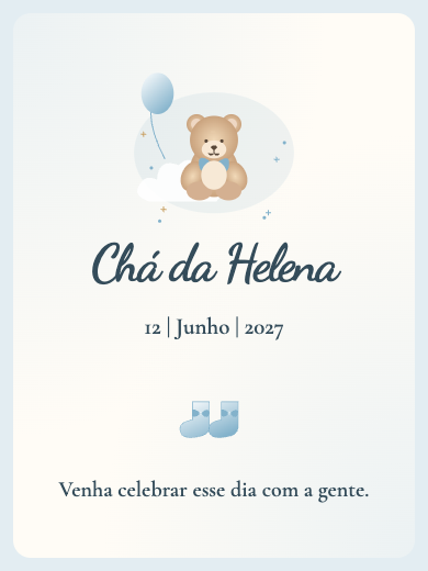 Convite digital de chá de bebê: Chá de bebê Aquarela Azul