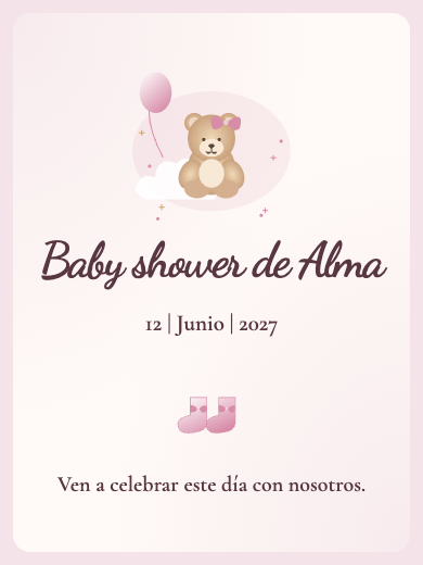 Invitación digital de baby shower: Baby Shower Acuarela Rosa