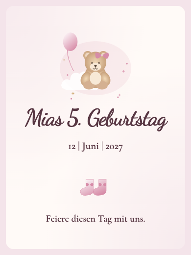 Digitale Geburtstagseinladung: Rosa Aquarell-Babyparty