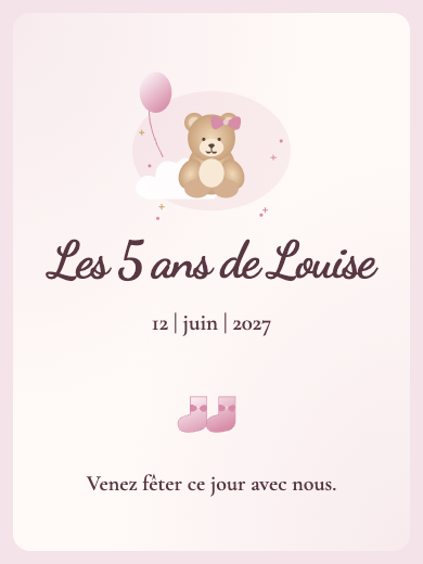 Invitation d’anniversaire numérique: Baby shower aquarelle rose