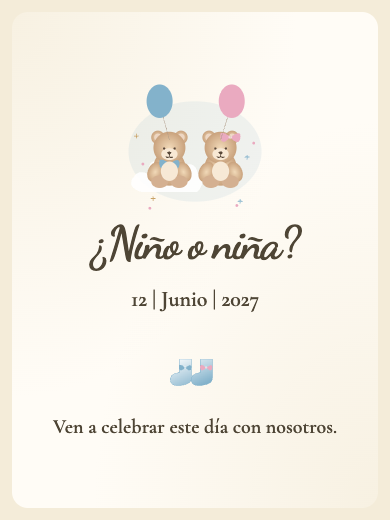 Modelo de invitación digital interactiva de revelación de género: Revelación de Género Acuarela Azul y Rosa con RSVP