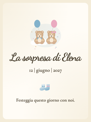 Invito digitale per gender reveal: Gender reveal acquerello blu e rosa