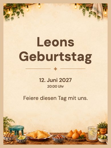 Digitale Geburtstagseinladung: Geburtstag im Garten