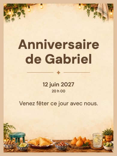 Invitation d’anniversaire numérique: Anniversaire au jardin