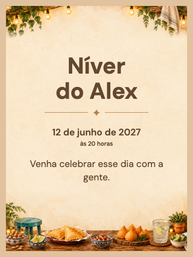 Convite digital de aniversário: Aniversário no Jardim