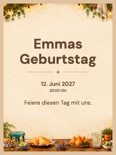 Digitale Geburtstagseinladung: Geburtstag im Garten