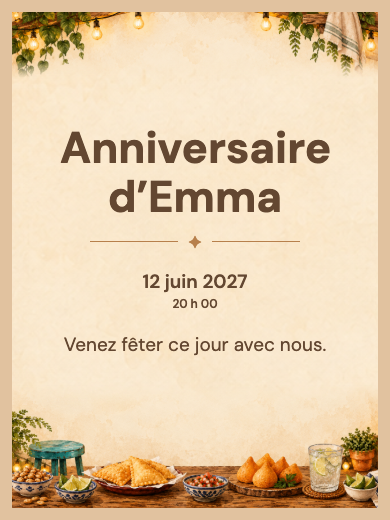 Invitation d’anniversaire numérique: Anniversaire au jardin