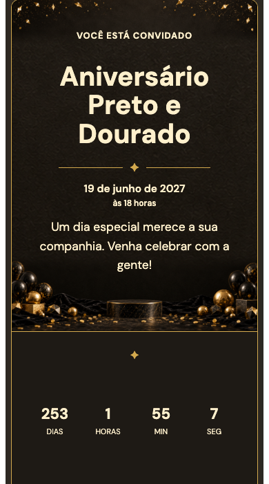 Miniatura do modelo Geburtstag in Schwarz und Gold