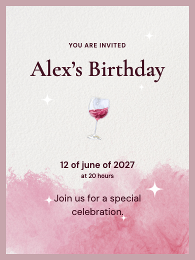 Digital birthday invitation: Wine Birthday