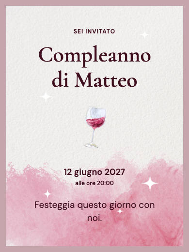 Invito digitale di compleanno: Compleanno color vino