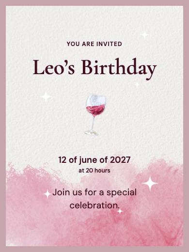 Wine Birthday online invitation