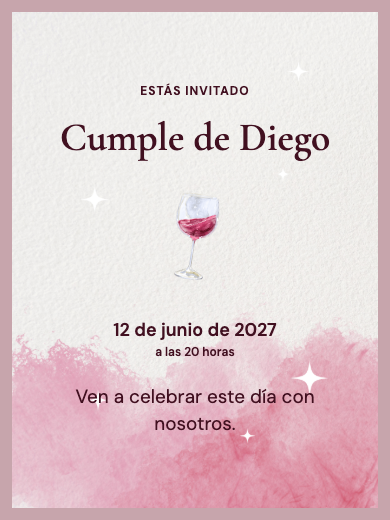 Invitación online Cumpleaños con Vino