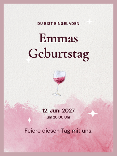 Geburtstag in Weinrot