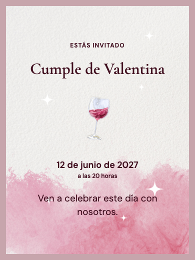 Invitación online Cumpleaños con Vino