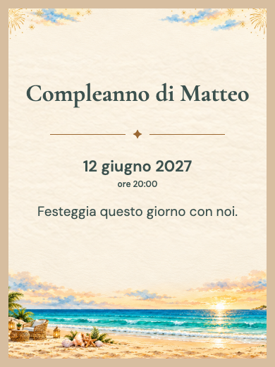 Invito digitale di compleanno: Capodanno al mare