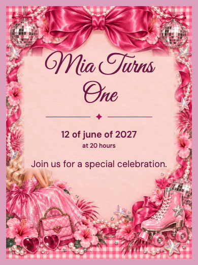Digital birthday invitation: Barbie Glamour