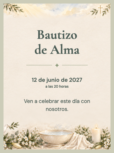 Modelo de invitación digital interactiva de bautizo: Bautizo en Paz con RSVP