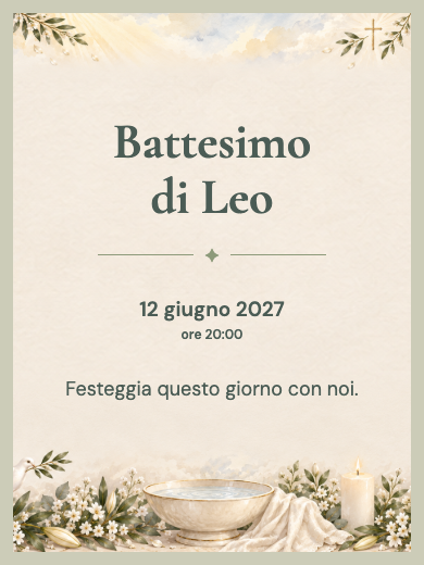 Invito digitale di battesimo: Battesimo sereno