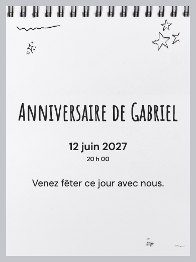 Invitation d’anniversaire numérique: Bloc-notes