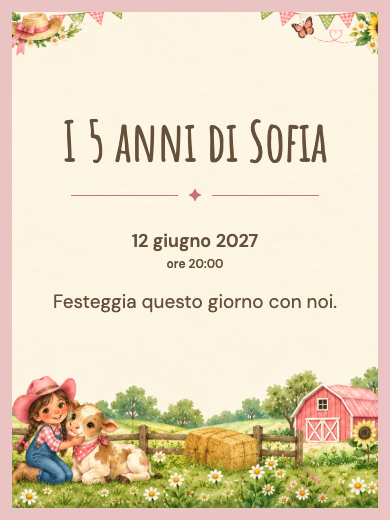 Invito digitale di compleanno: Cowgirl country