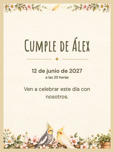 Invitación digital: Ninfas del Jardín — Animales y naturaleza