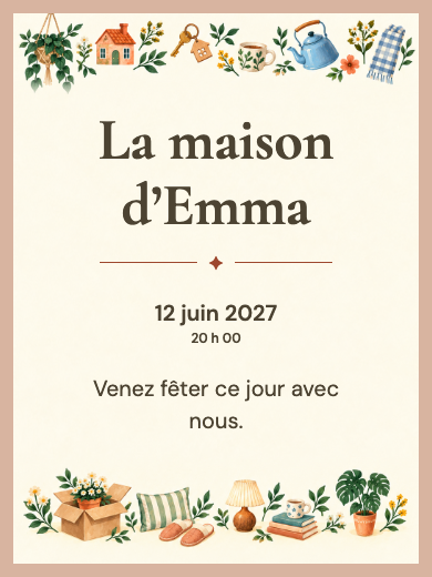 Invitation numérique: Crémaillère chaleureuse — Crémaillère