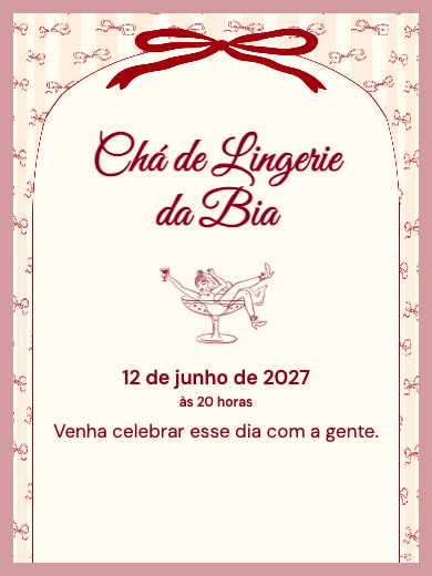 Convite digital: Chá de Lingerie Laços — Chá de lingerie