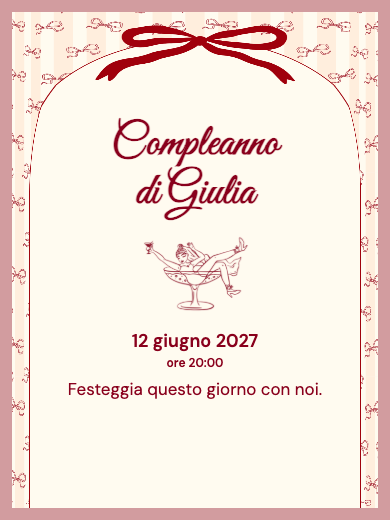 Invito digitale di compleanno: Addio al nubilato con fiocchi