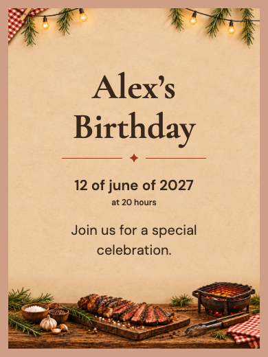 Digital invitation: Rustic Barbecue — Barbecue