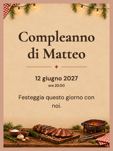 Invito digitale: Barbecue rustico — Barbecue