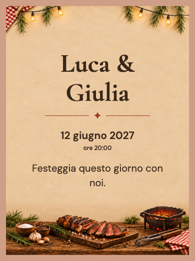 Invito digitale: Barbecue rustico — Barbecue