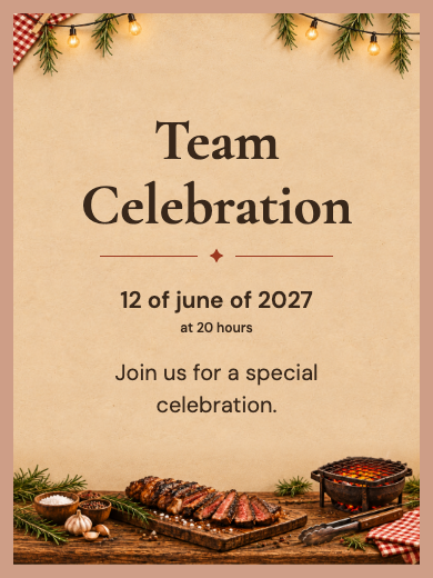 Digital invitation: Rustic Barbecue — Company parties