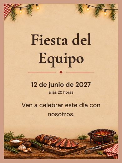 Invitación digital: Barbacoa Rústica — Fiestas de empresa