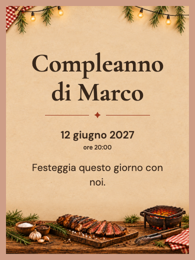 Invito digitale di compleanno: Barbecue rustico
