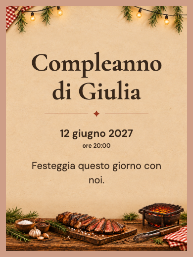 Invito digitale di compleanno: Barbecue rustico