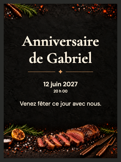 Invitation numérique: Barbecue à la braise — Barbecue
