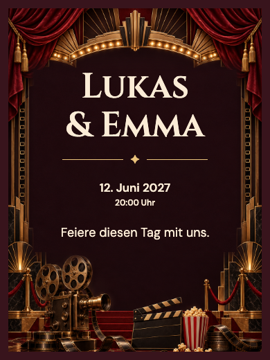 Digitale Geburtstagseinladung: Gala-Kino
