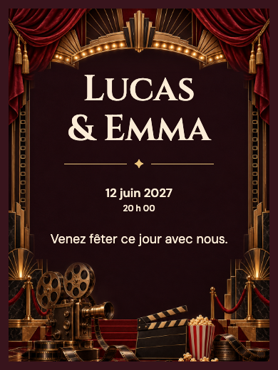 Invitation d’anniversaire numérique: Cinéma de gala
