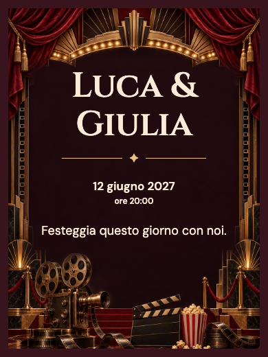 Invito digitale di compleanno: Cinema di gala