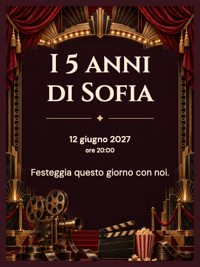 Invito digitale di compleanno: Cinema di gala