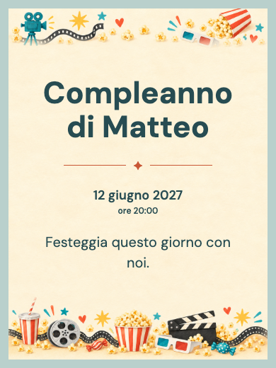 Invito digitale di compleanno: Cinema divertente