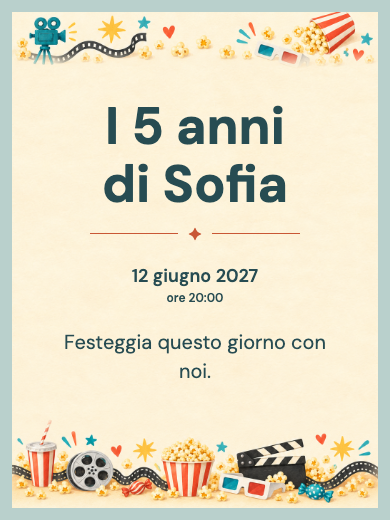 Invito digitale di compleanno: Cinema divertente