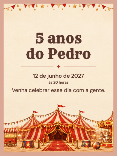 Convite digital: Circo Vermelho e Dourado — Animais e natureza