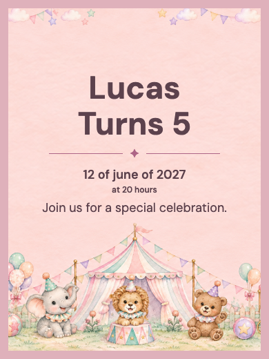 Digital invitation: Animal Circus — Animals and nature