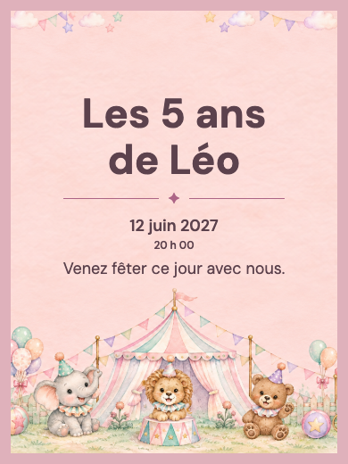 Invitation numérique: Cirque des animaux — Animaux et nature