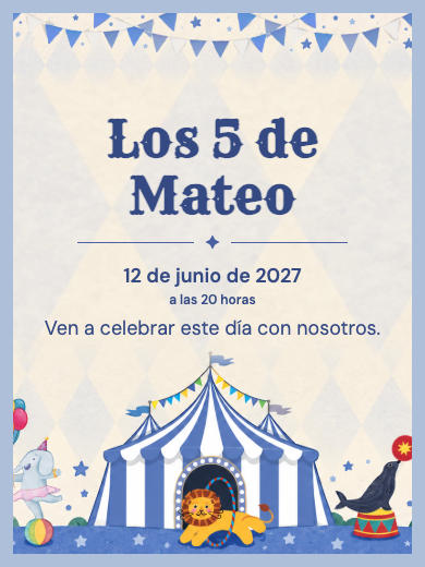 Invitación digital: Circo Azul — Animales y naturaleza