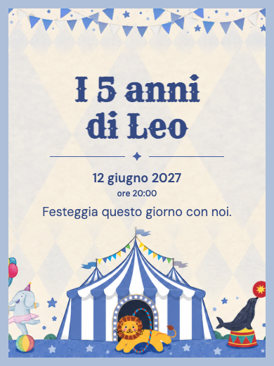 Invito digitale: Circo blu — Animali e natura