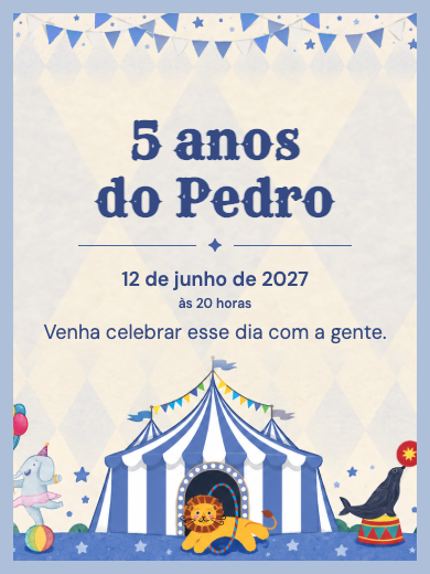 Convite digital: Circo Azul — Animais e natureza