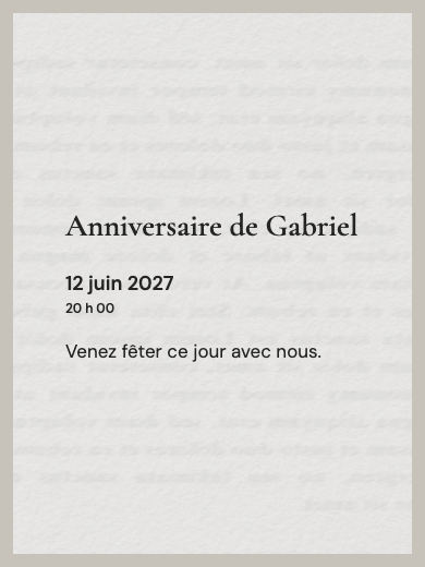 Invitation d’anniversaire numérique: Journal des souvenirs